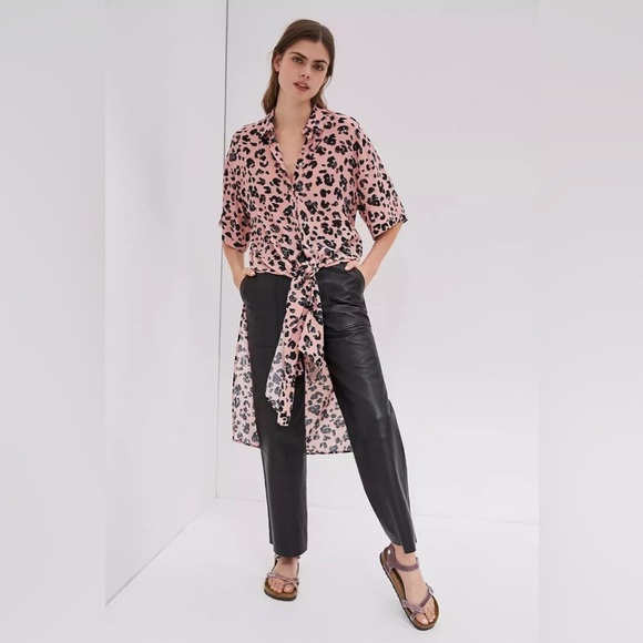 Maeve By Anthropologie Rita Printed Tunic Blouse Leopard Print Size Small - Picture 16 of 16